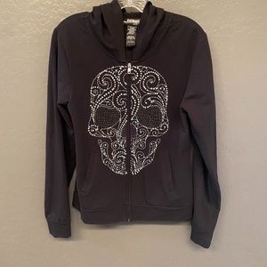 From Los Angeles Bus Stop women’s black hoodie skull sweatshirt